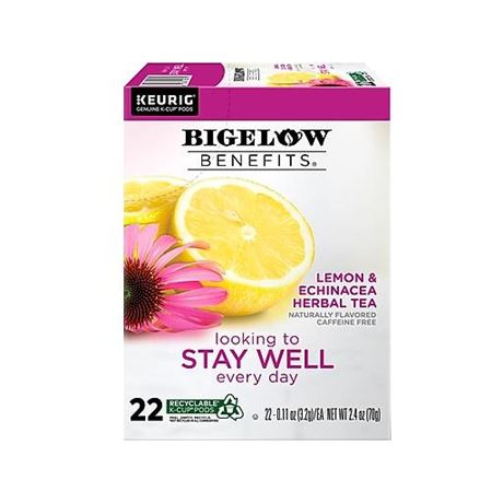 Bigelow Stay Well 88 Count 4 Pods of 22 K-Cup  Pods