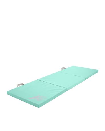 Justice 6' Three Folding Gymnastics Mat with Carry Handles, Teal, 1.5-inch