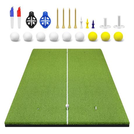 Flysocks 5x4 FT Golf Practice Mat, 21 MM Golf Hitting Mat Artificial Turf Mat