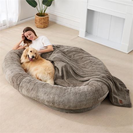 Homguava Large Human Dog Bed 72"x48"x10" Human-Sized Big Dog Bed for