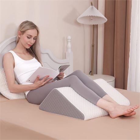 OFFSITE Forias Knee Wedge Pillow 8" Pure Memory Foam Bed Wedge Pillow for Sleepi