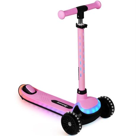 3-Wheel Light-Up Kids Scooter,Lights on Stem & Deck, 20 Different Light