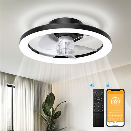 Ceiling Fans with Lights and Remote:Low profile Ceiling Fan with Light,6 Wind