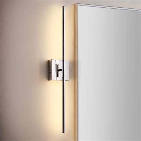 Jonathan Y Makena 28" Dimmable Integrated LED Metal Wall Sconce - Chrome