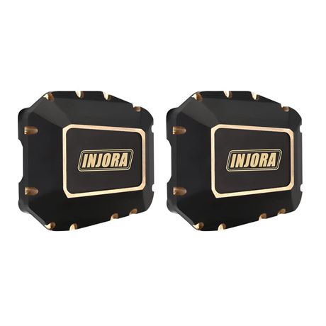 INJORA Front and Rear Axle Diff Cover Black Coating Brass Differential Axle