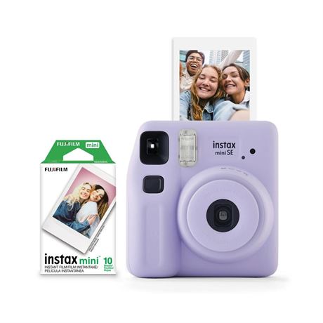 Fujifilm instax Mini SE Instant Camera with Bonus 10 pack Mini Film, Lavender