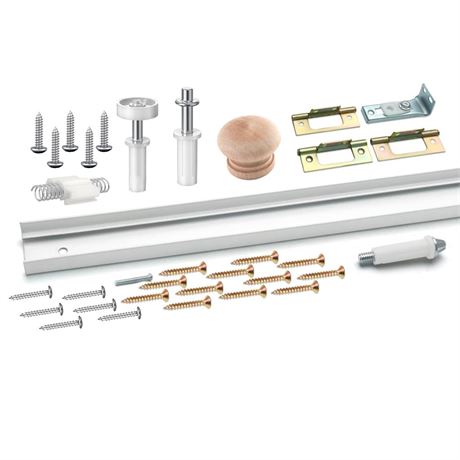 161794 Bi-Fold Closet Track Kit, 30 In. Length, Steel Track, White (1 Kit) 30in