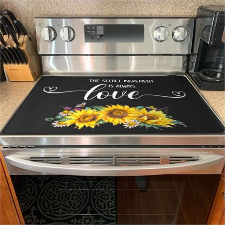 Glass Stove Top Cover - Electric Stove Top Cover, Sunflower Kitchen Decor and