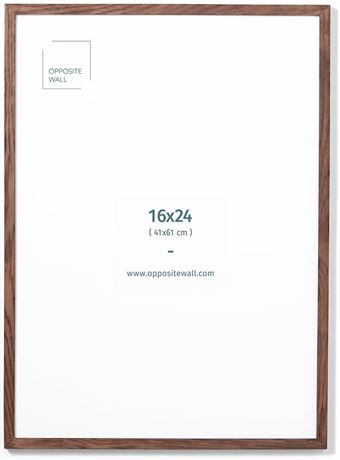 Opposite Wall - 16x24 in - Dark Solid Oak Wood Picture Frame - Lightweight,