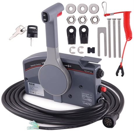 Rupse Outboard Remote Control Box Side Mount Push Open Outboard Motor,Boat