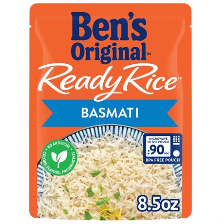 BEN'S ORIGINAL Ready Rice Basmati Rice, Easy Side Dish, 8.5 oz Pouch
