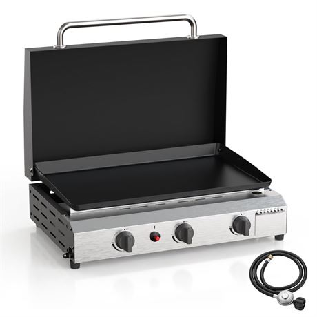Burner Propane Griddle, Portable Flat Top Gas Grill for Camping Bbq