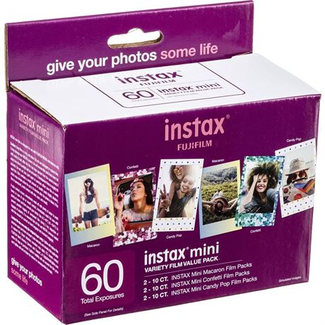 60 Count Fujifilm Instax Mini Variety Film Value Pack 60 Count