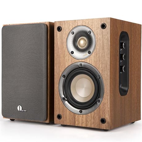 1 by ONE Bluetooth Bookshelf Speakers, Active 2 Way Speakers with 60 Watts RMS,