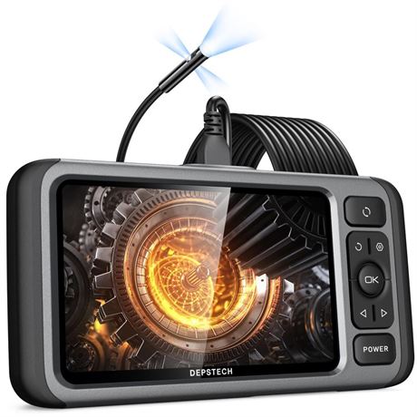 DEPSTECH Borescope, Triple Lens Endoscope Camera with Light, Audio Record, 5''