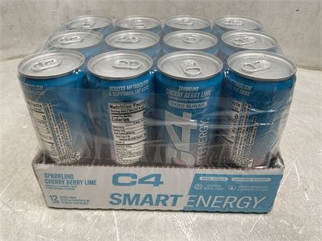 Smart energy twelve cans sparkling cherry berry lime