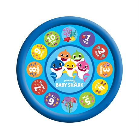 Pinkfong Baby Shark 70" Educational Splash Pad – Water Play Mat with Colors &