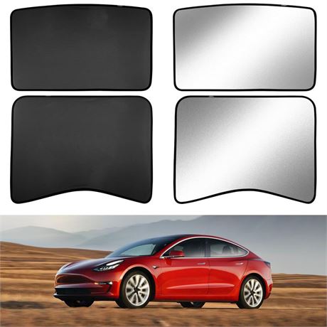 Roof Sunshade for Tesla Model 3 2023 2022 2021, Foldable Top Glass Sunshade for