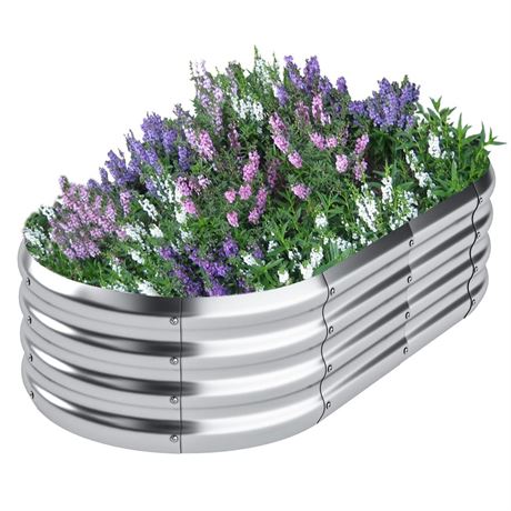 Galvanized Raised Garden Bed for Gardening,Outdoor Planter Raised Beds 4x2x1ft