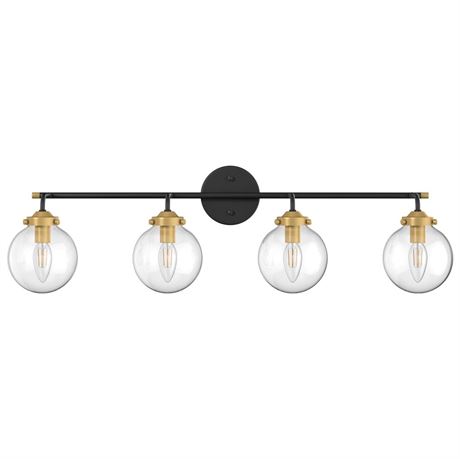 Ralbay Rustic Industrial Wall Light Fixture 4-Light Clear Glass Vintage