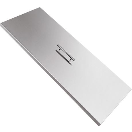 Stainless Steel Fire Pit Burner Pan Cover,27X 11 Inches Rectangular Wrapped