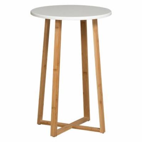 Eccostyle Solid Bamboo Frame Round Plant Table - White