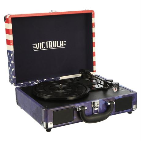 Victrola Journey Bluetooth Suitcase Record Player with 3-speed Turntable