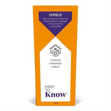 First to Know Syphilis Test Kit, 1 At-Home Test, In Home Results in Minutes,