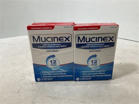 Mucinex 12 Hour Max Strength Expectorant, OTC Medicine for Excess Mucus Relief,