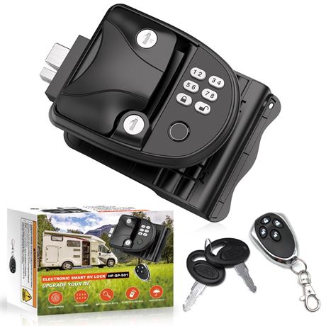 RV Door Lock Replacement with Password and Remote Control, Camper Door Handle