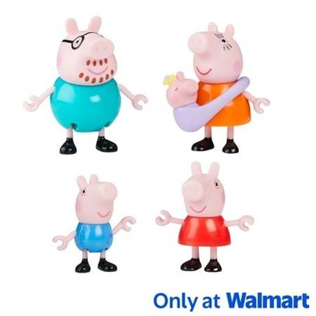 Peppa Pig Peppa S Family of Five with Baby Evie in Carrier  Poseable Figures