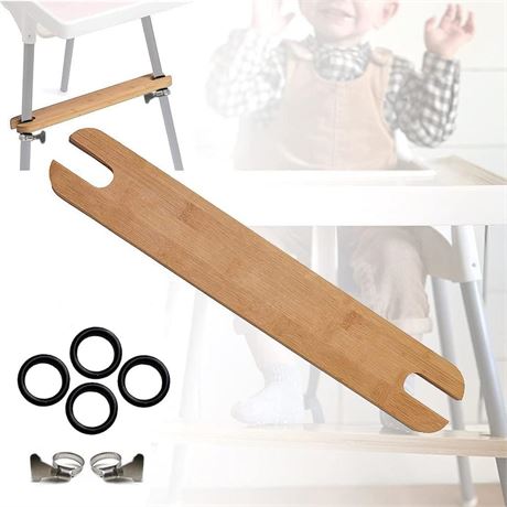 High Chair Footrest, Adjustable Height Natural Bamboo Baby Highchairs Pedal,