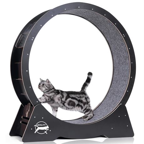 Cat Wheel - 42.5in Cat Wheels for Indoor Cats Fitness & Health - Black XL Black