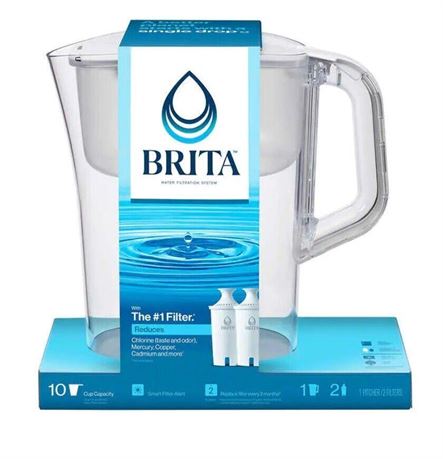 Brita Champlain Water Filter Pitcher  10 Cup with 2 Filters