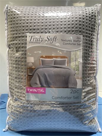 Truly Soft Textured Waffle Comforter Set