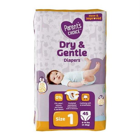 PACH DIAPER SZ 1 JUMBO 45ct