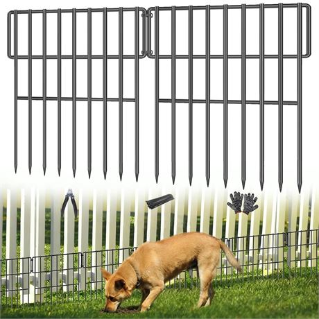 25 Panels Garden Fencing Animal Barrier, 17in (H) X 27ft (L) No Dig Dog Fence,