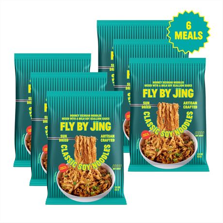 FLYBYJING Classic Soy Noodles - Sun-Dried Asian Instant Noodles with Sichuan