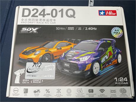 4WD 1:24 Rc Car, LED Drift Racing Vehicle, 2.4G Remote RTR, 30+ KM/H High
