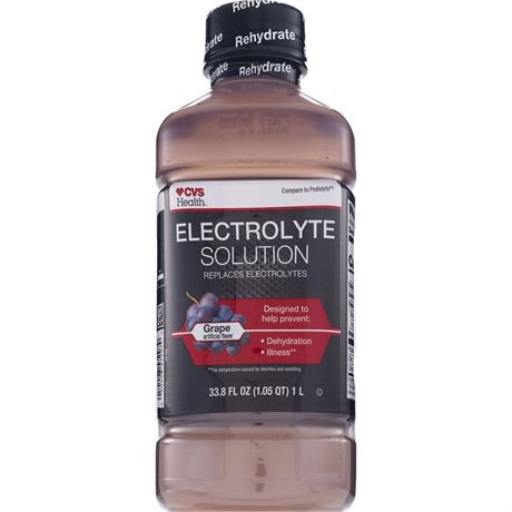 CVS Electrolyte Solution, Grape, 33.8 Oz