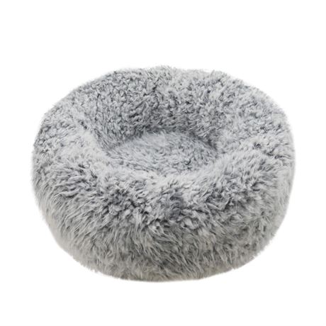 Rosewood Silver Fluff Comfort Round Bed for Small Dogs & Cats, 52x52cm Silver