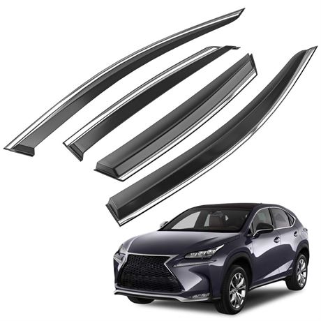 Shatterproof Tape-On Window Deflectors for 2015-2021 Lexus NX200T NX300 NX300H,