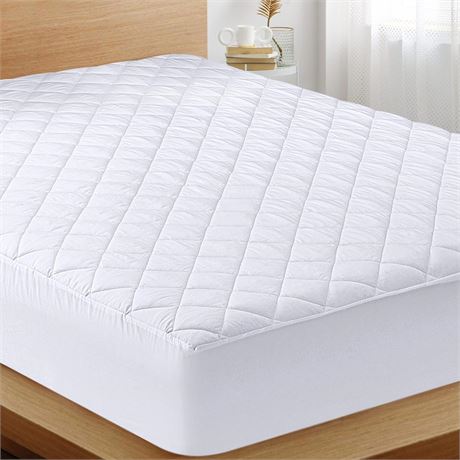 Utopia Bedding Quilted Fitted Mattress Pad (Twin XL), Elastic Fitted Mattress