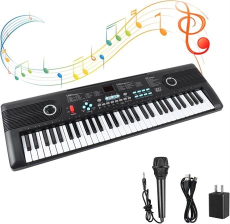 61 Key Keyboard Piano, Electric Piano Music Keyboard with Teaching Mode,