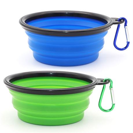 Dog Bowl Pet Collapsible Bowls, 2 Pack for Cats Dogs, Portable Pet Feeding
