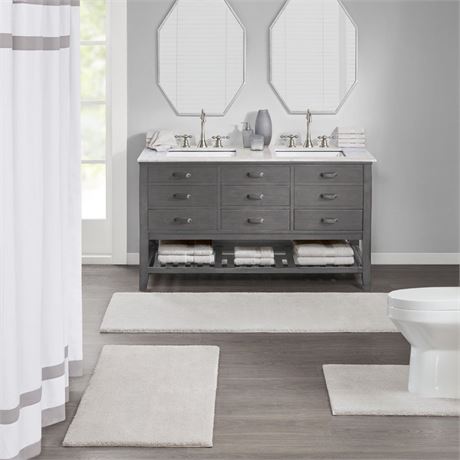 Home Essence Marshmallow Tufted Microfiber Solid Bath Rug