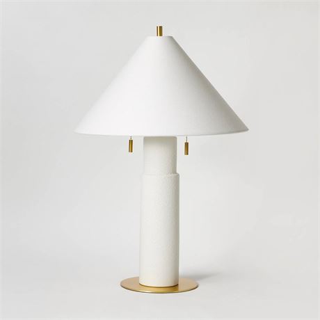 26"x17.5" Ceramic Table Lamp with Tapered Shade White - Threshold™ Designed