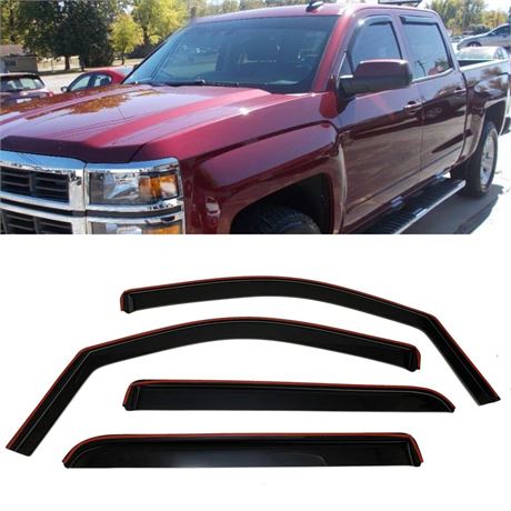 in-Channel Style Smoke Window Sun Rain Visors Vent Guard Compatible with