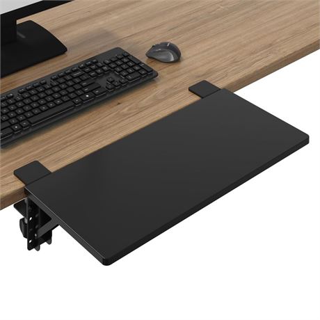 BONTEC Small Ergonomics Desk Extender Tray, 20x9.5 Inch Table Mount Arm Rest