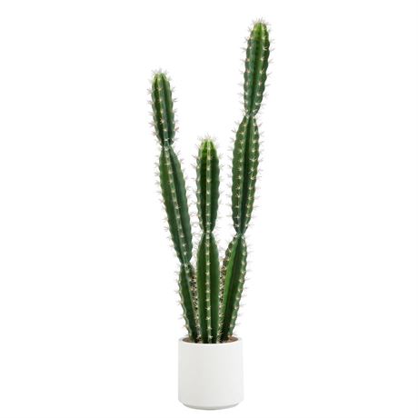 Tall Faux Cactus Plant，50in Realistic Texture Tall Fake Plant, Artificial